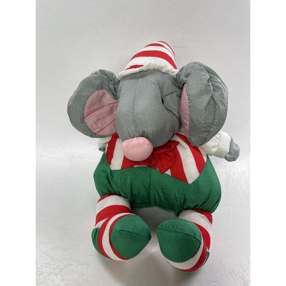Christmas Plush Elf Mouse Department 56 Sitting 12" Puffalump Style Holiday Toy - Picture 1 of 9